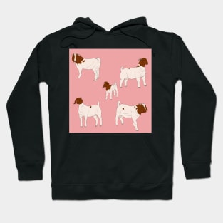 Boer Goats Pattern Pink Hoodie